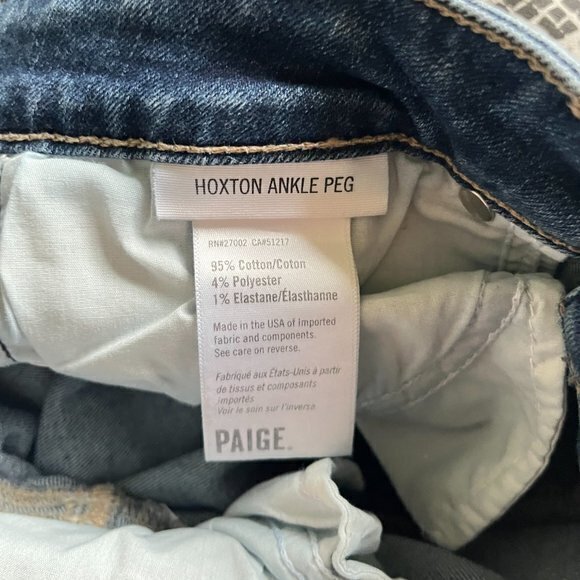 Paige Hoxton Ankle Peg High Rise Skinny Distressed Jeans Ankle Womens Size 30 - Picture 7 of 8